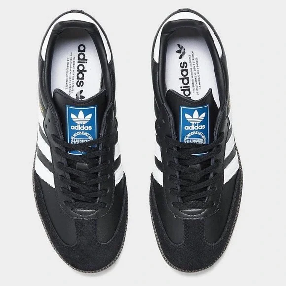 Adidas Samba OG Retro Leather Sneakers Black White Size WOMEN'S 7.5 - Picture 10 of 13